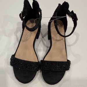 Black Rhinestone Sandals